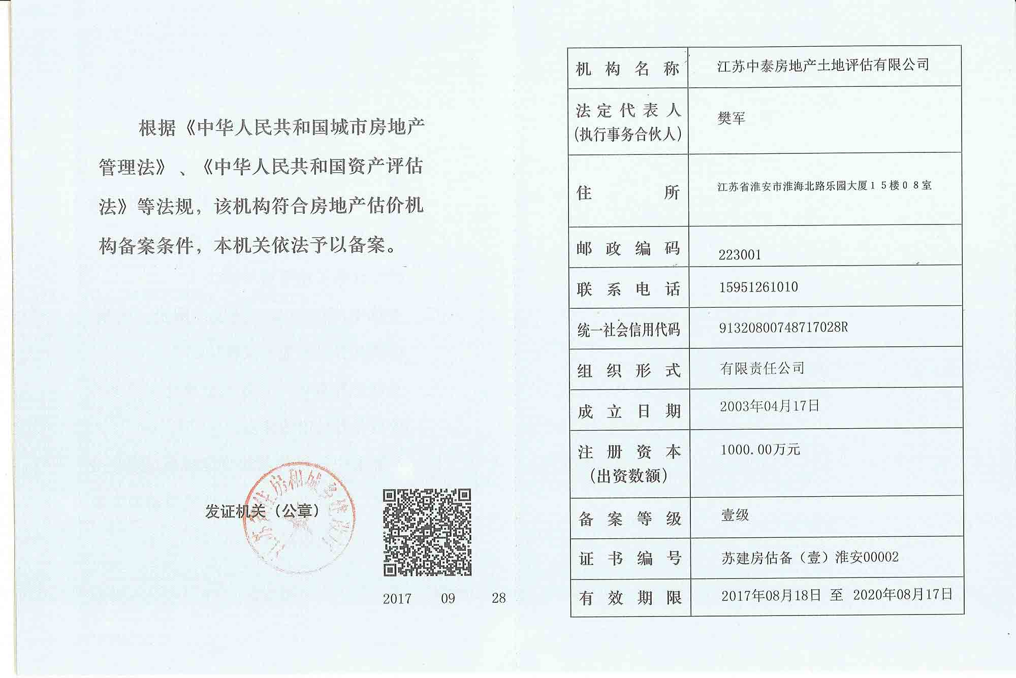 房地產(chǎn)資質(zhì)證書(shū)-副本